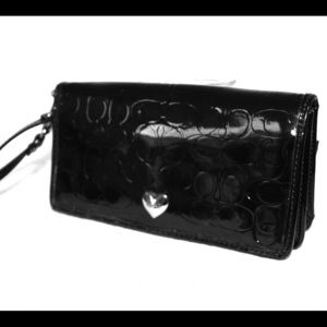 Signature patent leather wristlet